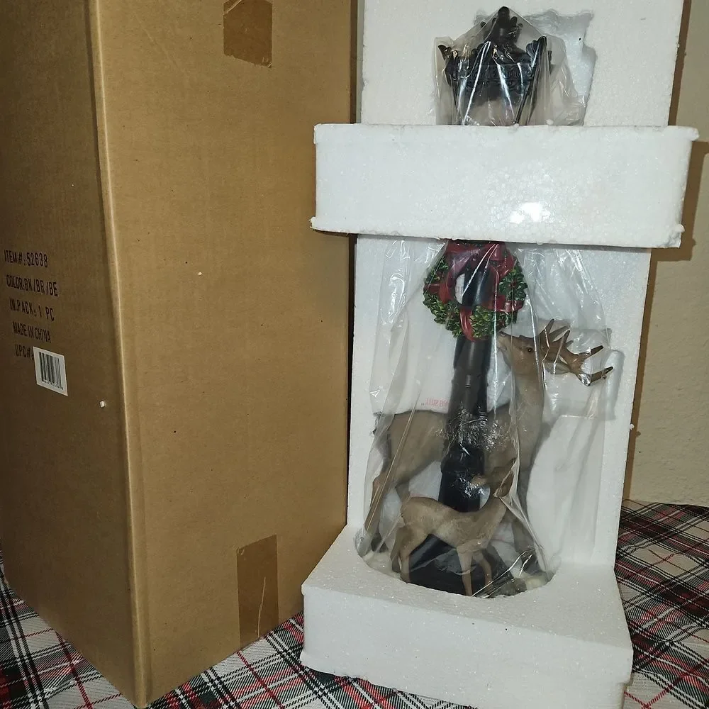 Melrose Deer & Fawn Victorian Lighted Lamppost Christmas Decor